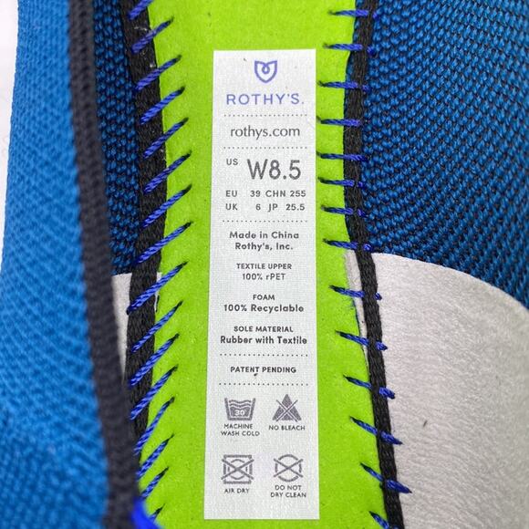 Rothy’s Pacific Blue Square Flats Size 8.5 - Picture 11 of 15